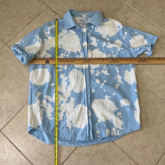 Judith March Thick Embroidered Raised on Dolly Cotton shirt women’s S Button Up - Picture 5 of 10